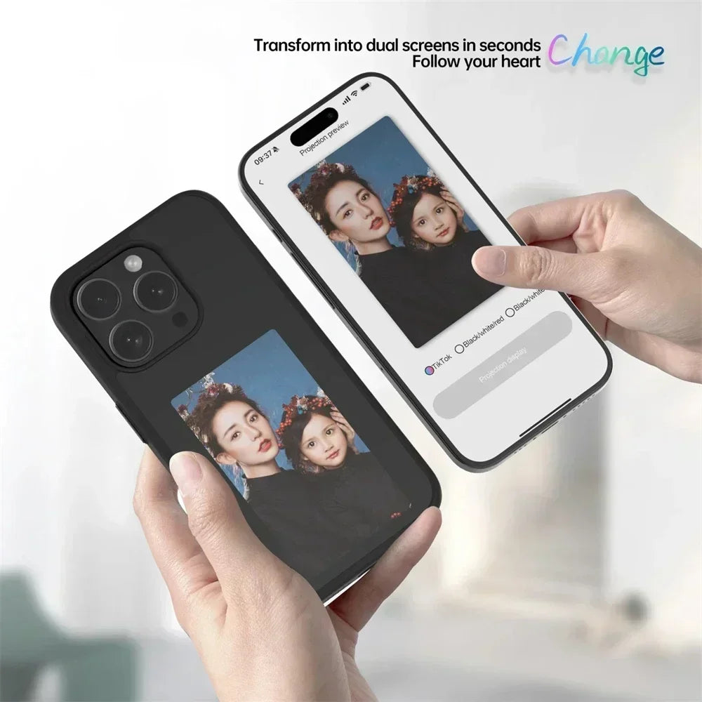 E-ink Screen Phone Case for IPhone 15 14 13 Pro Max Smart DIY Can Change Picture Refesh Photo Phone Cover No Batteries Required