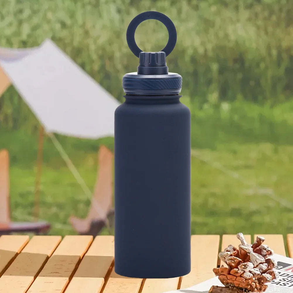 For MagSafe 1000ML Insulated Bottle Water Flask with Rotating Phone Holder Thermal Water Cup Vacuum Cup for iPhone 12 and Above