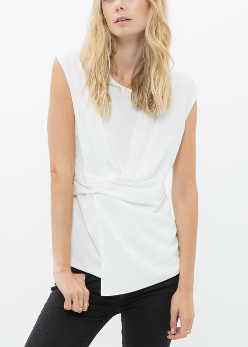 Women's Sleeveless Wrap Blouse In Ivory